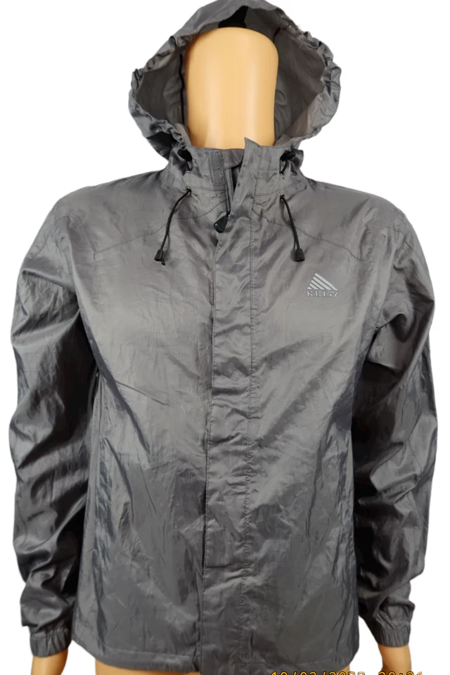 Chaqueta cortavientos gris con logotipo de Kelty talla S senderismo mochilero camping Foto 2 de 4