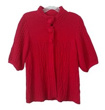 Style & Co Sweater Womens Medium Red Cable Kn...
