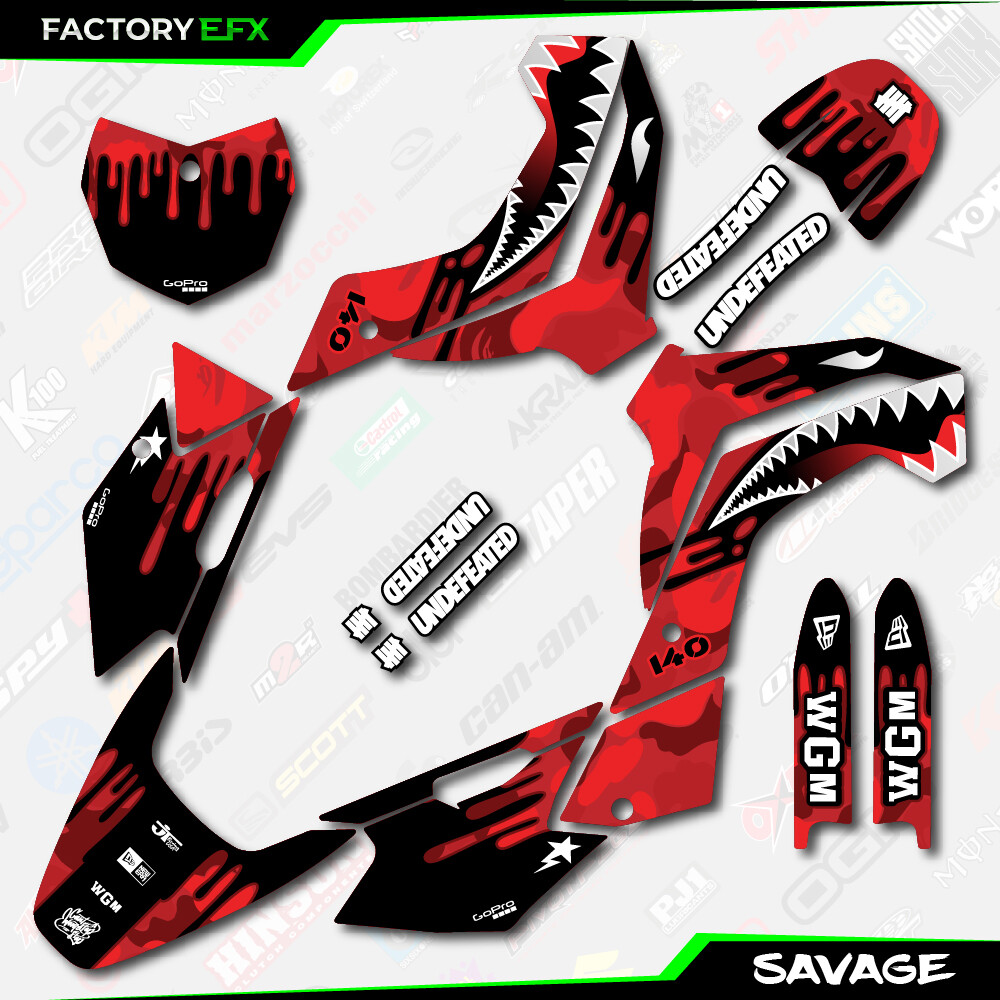 Red Savage Graphics Kit fits Kawasaki 19-24 KLX140 KLX 140 Decals