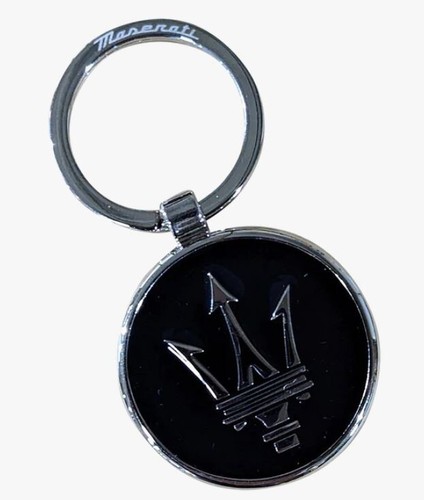 MASERATI BLACK CHROME METAL KEY CHAIN/RING - Bild 1 von 3