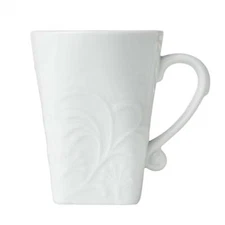 ❤️ NEW Corelle BOUTIQUE CHERISH Embossed 11.5-oz Square White PORCELAIN MUG CUP