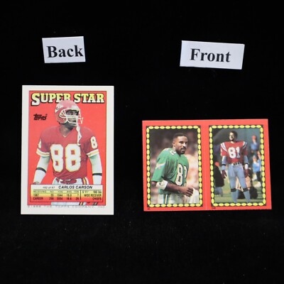 1988 Carlos Carson #62 Back #45 / 248 Mike Quick /Stephen Starring FRONT Sticker