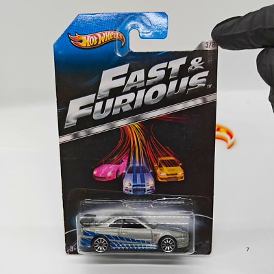 Hot Wheels 2012 Fast & Furious NISSAN SKYLINE GT-R (R34) W/ BLACK SPOILER RARE