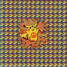 Zen Pikachu BLOTTER ART perforated sheet paper psychedelic art