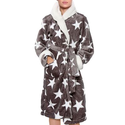 womens grey dressing gown Johnstons of Elgin Donegal Cashmere Light Grey Dressing Gown main image 0