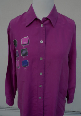 Damenbluse  von Alba Moda  Gr. 40  Langarm   rot mit farbigem Muster  teilweise