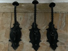 Kunstschmiede-Haken,Schwarz,14 cm+16cm Haken-Ausladend,sehr alt