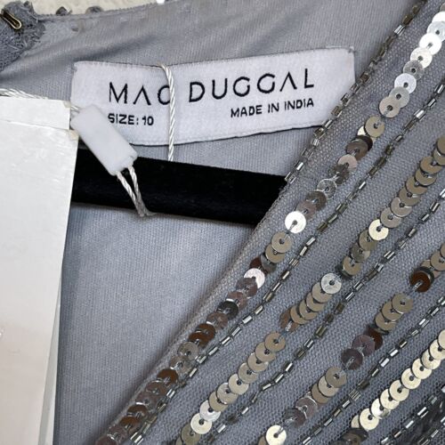 Mac Duggal Gown Dress Womens Size 10 Sequin Wrap Over Bishop Sleeve 5501 $598 - Picture 16 of 19
