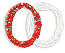 2 PC Handcrafted Waist Beads Jewelry African Bohemia Bracelets Anklet New 1260