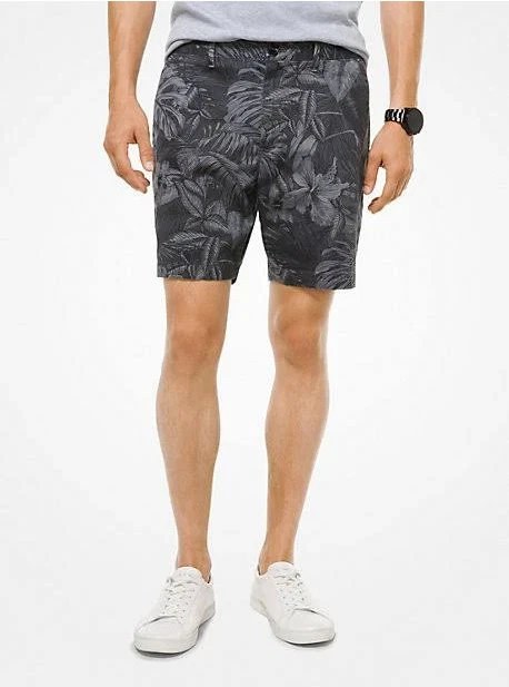 $89.50 Michael Kors Men's Stretch Casual Floral Chino Shorts Cotton Gray size 33