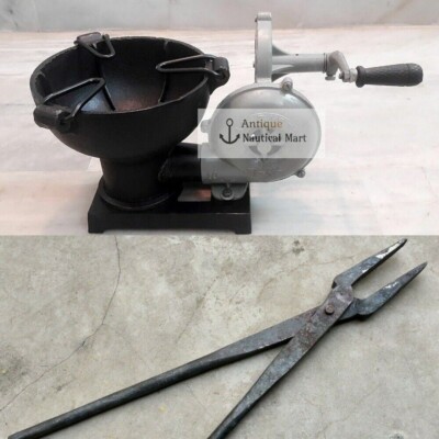 Forge Furnace With Hand Blower Pedal Type Handle with Iron Tong Useful