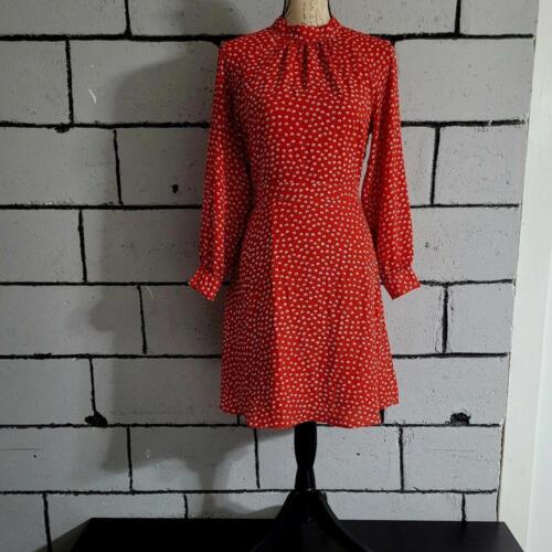 BANANA REPUBLIC Red Long Sleeve Dress Sz 8P