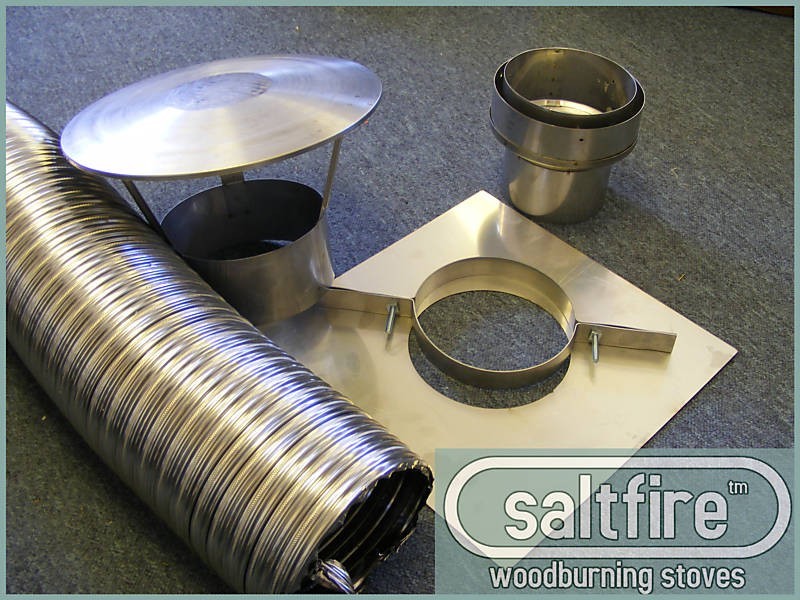 5u0026#034; Inch (125mm) STAINLESS STEEL FLUE LINER KIT MULTIFUEL STOVE Easy  Installation | eBay