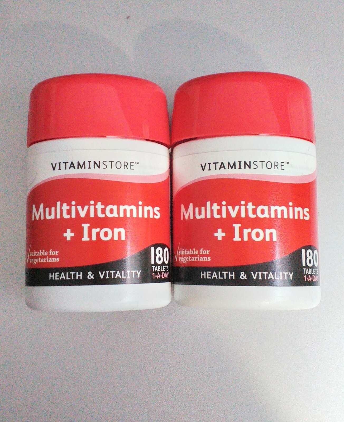 2x180 Tablets Multivitamins + Iron HEALTH & VITALITY Made in UK Suit Vegetarians