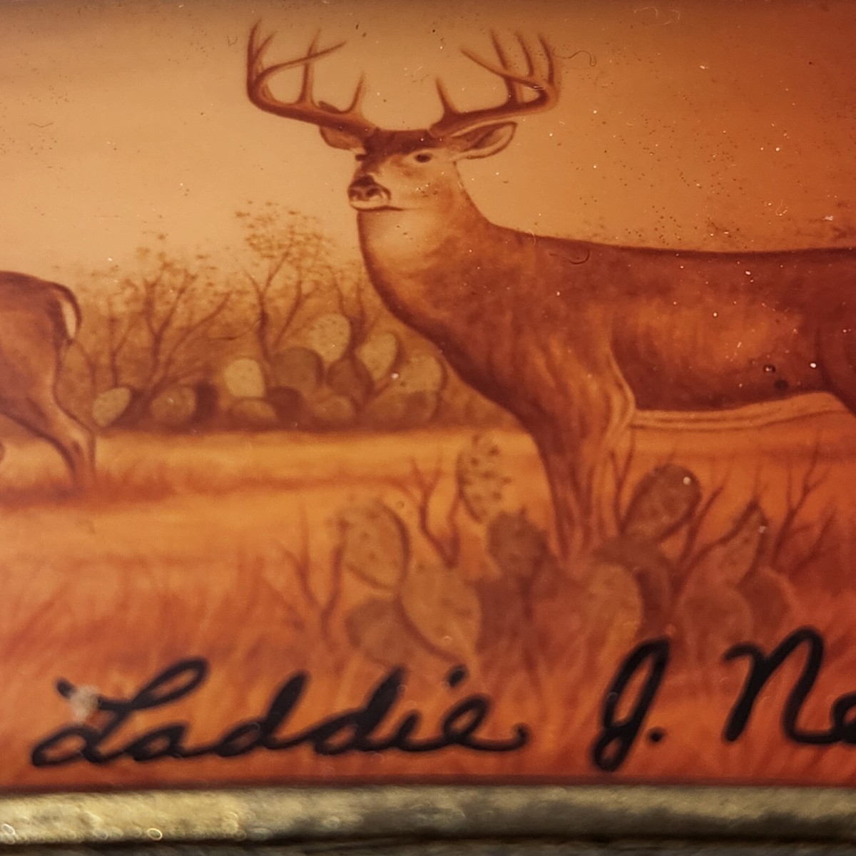 VTG Laddie J Nemec Custom Belt Buckle Signed Numbered 68/250 Wildlife Deer Buck View 5