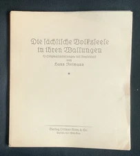 H. REIMANN: THE SAXONS. FOLK SOUL IN ITS WALLS 10 SIGN. ORAD.  1922