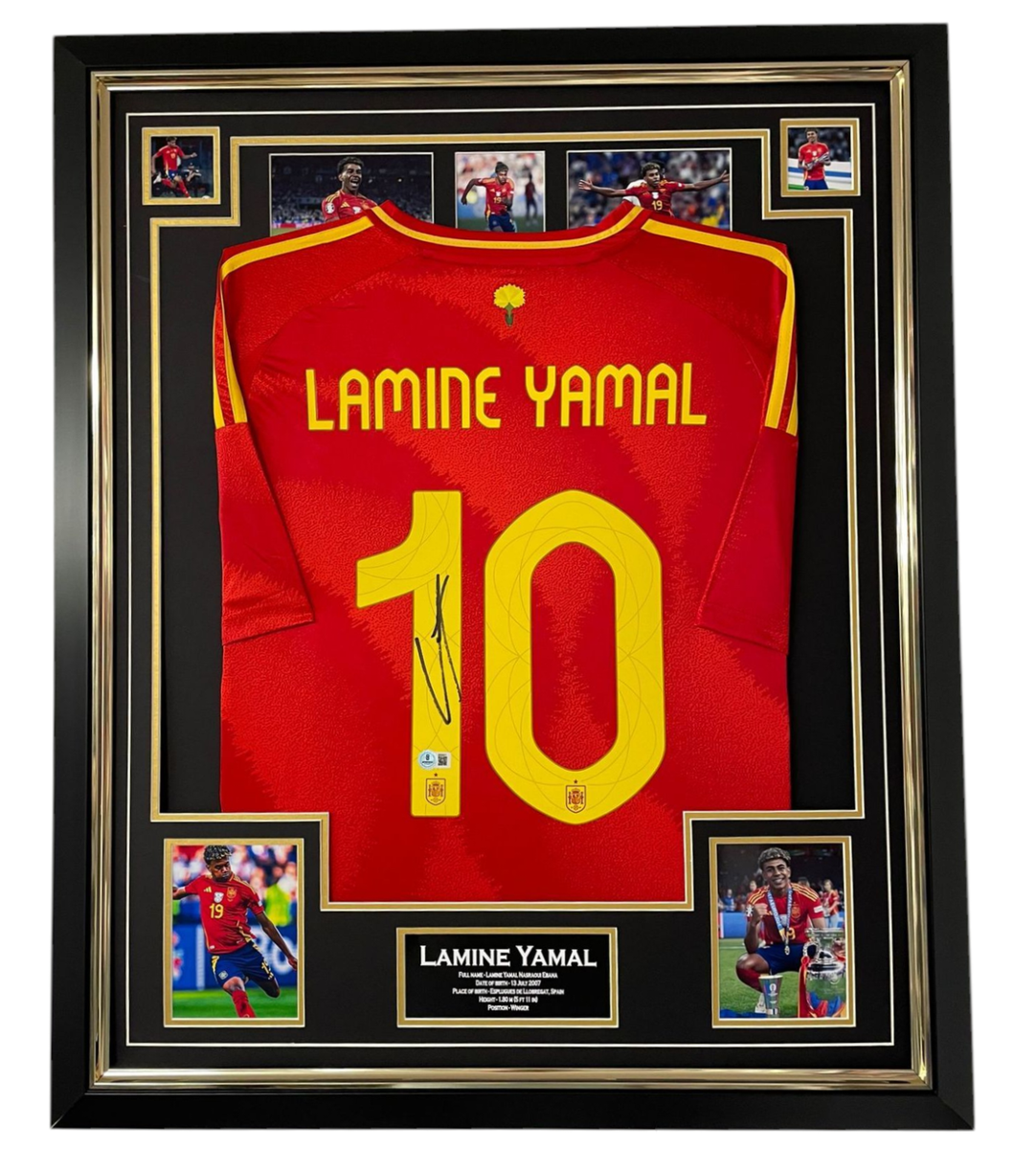 Spain Star LAMINE YAMAL Signed Shirt Jersey Beckett Authenticated