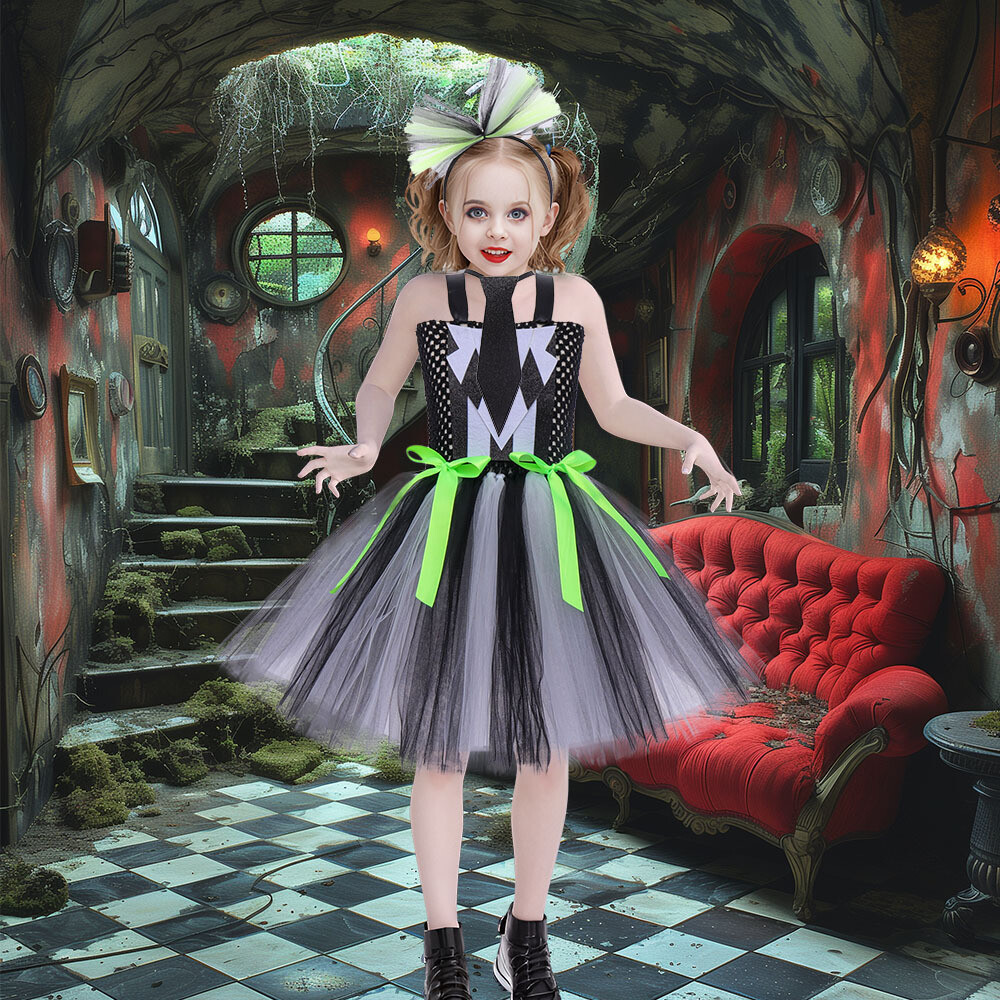 Spirit Halloween Beetlejuice Lydia Deetz Toddler Costume - Officially Licensed Red Bride Dress & Veil