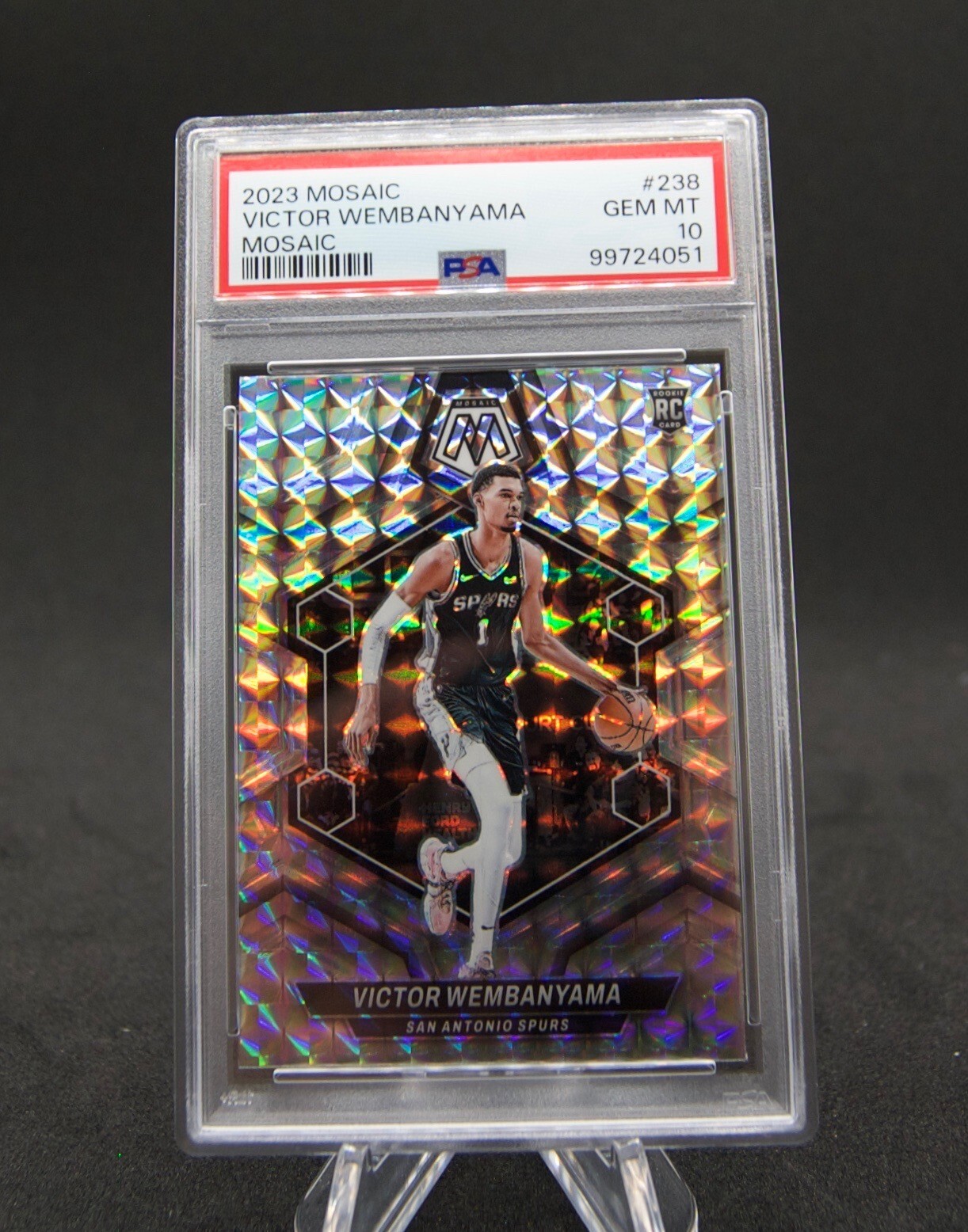 2023 PANINI MOSAIC SILVER MOSAIC #238 VICTOR WEMBANYAMA ROOKIE RC PSA 10