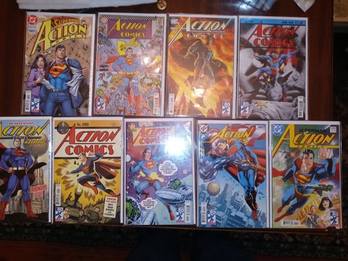 SET OF 9 SUPERMAN ACTION COMICS #1000 A-I VARIANTS DAN JURGENS 2018 NM