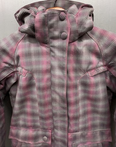 Powder Room Trilogy Jacket Women S Gray Pink Plaid Ski Snowboard Waterproof Coat - Picture 4 of 16