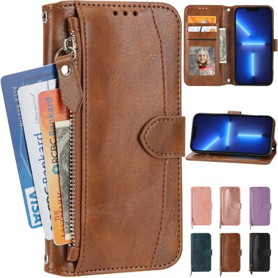 Zipper Wallet Leather Case For Samsung Galaxy A17 A16 A15 A14 A13 A12 Flip Case