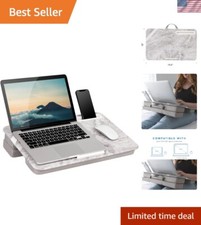Elevation Lap Desk with Cushion  Device Ledge for 15.6" Laptops - White Marble
