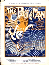 The BOGIE MAN 1903 HALLOWEEN Scary CHARLES CARVEL March Two Step Sheet Music !