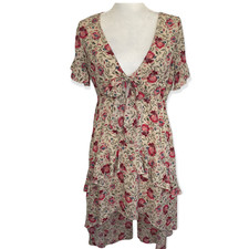 Nasty Gal Playing For Flower High Low Ruffle Midi Dress Size 0