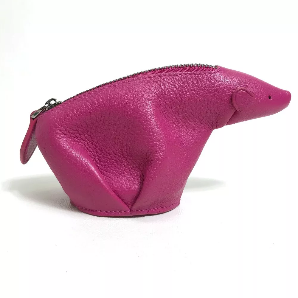 LOEWE Animal Collection Bear Bear Bear Bear Mini Pouch Coin Case Leather