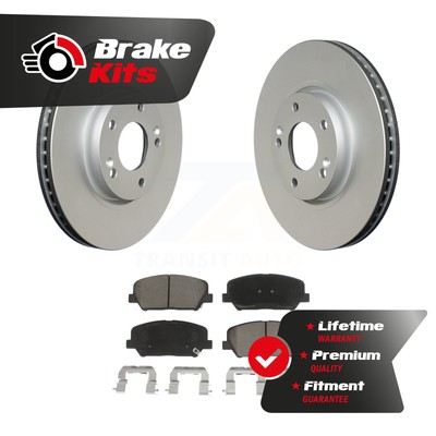 Front Coated Disc Brake Rotors And Ceramic Pads Kit For 2014-2016 Kia Forte SX