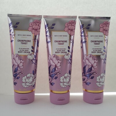 3 Pack Bath & Body Works Champagne Toast Ultra Shea Body Cream 8oz 2020 Edition