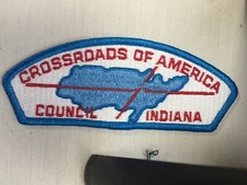 Crossroads of America Council fully embroidered plastic back BSA CSP Patch