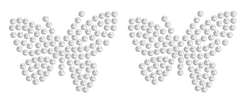 2 sm BUTTERFLY IRON-ON HOTFIX RHINESTONE DIAMANTE BLING TSHIRT TRANSFER APPLIQUE - Picture 2 of 10