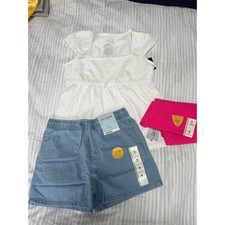 Cat Jack Art Class Girls Outfit Set Size 8 M Shorts Leggings Top 3pc NWT
