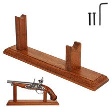 Mythrojan Solid Hardwood Gun Pistol Display Stand Sturdy Wooden Natural