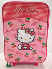 Vtg 2002 Hello Kitty Rolling Luggage Carry on 18" Framed Canvas Bag