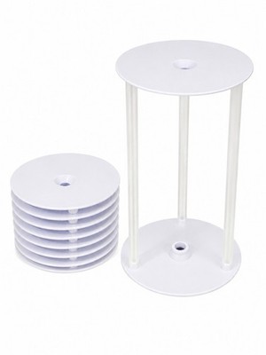 White Cake Separator  | 12cm Diameter | 9 Discs | Double Tier Cake Support