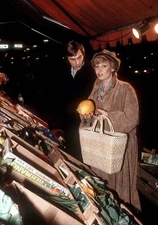 Dagmar Berghoff friend Dr Andreas Wang city stroll in Hamburg - 1970s Old Photo
