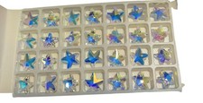28 Crystal AB Star Shape High Quality Glass Rhinestone Beads 14mm Diameter Each