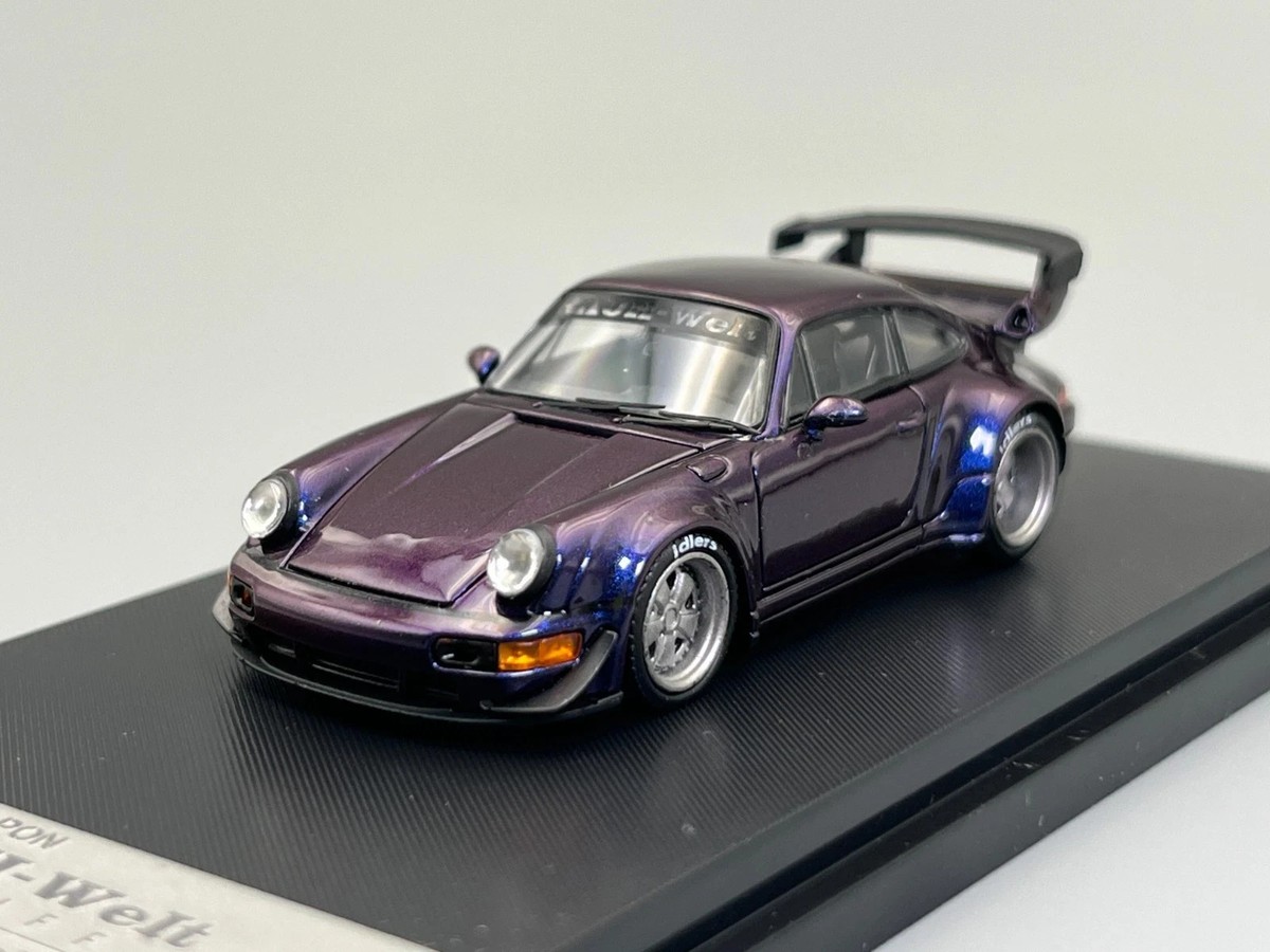 PORSCHE RWB 964 WIDEBODY CHAMELEON PURPLE 1/64 DIECAST CAR BY