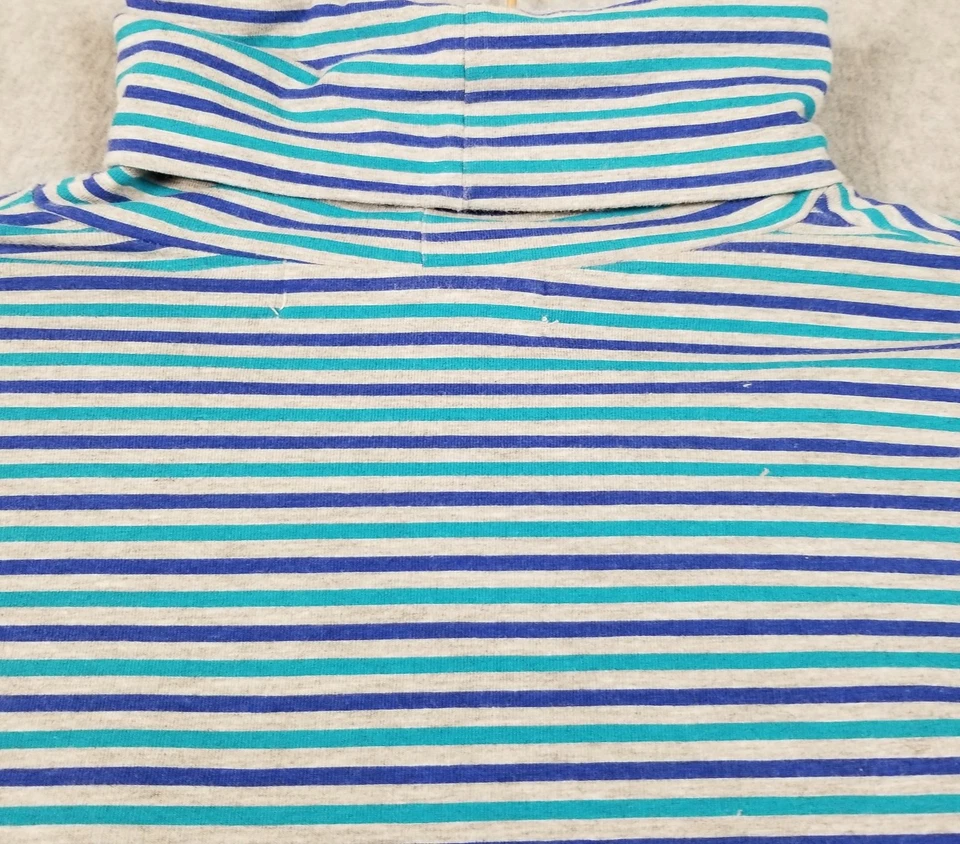 Top de cuello alto No borders para mujer junior’s grande L azul gris a rayas manga larga Foto 4 de 4