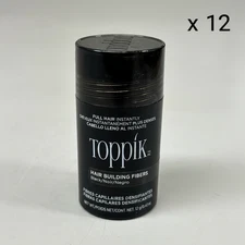 TOPPIK (12-PACK) Safe & Natural Hair Building Fibers All Hair Types 0.42 oz Blac