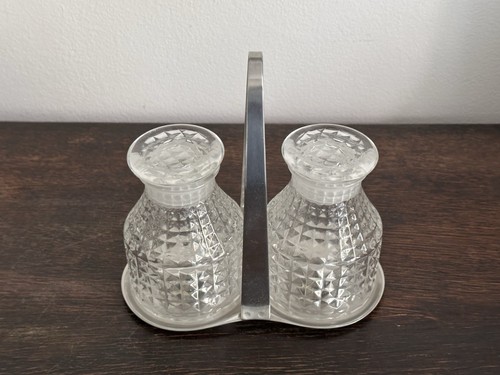 SF WMF Essig- Ölgestell Wilhelm Wagenfeld Cromargan Glas Mid Century Design - Bild 3 von 10