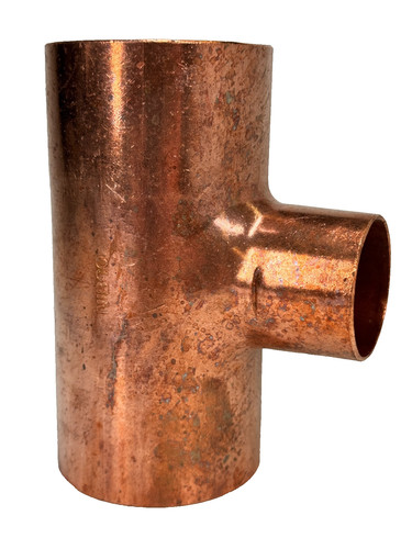 NIBCO Reducing Tee 2-1/2" x 1-1/2" CxCxC Solder Joint CTS Copper Sweat Fitting