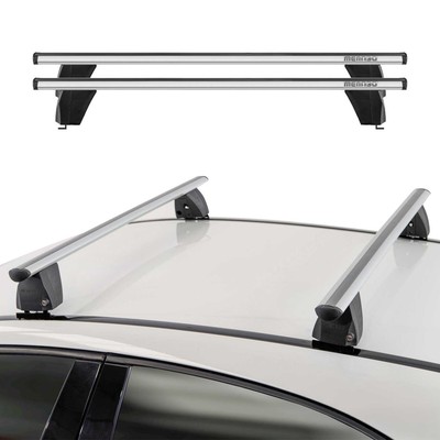 Menabo Dachträger Querträger für Fiat Stilo 2001-2010 3tür TÜV Aluminium Grau