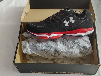 New UNDER ARMOUR Micro G Defend Black / Red Size 14 14D Athletic Shoes Rare