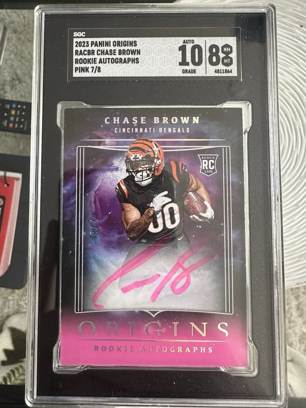 Chase Brown Panini Origins Rookie Autographs #RACBR Pink
