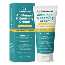 Antifungal Cream for Jock Itch Ringworm Psoriasis & Athlete’s Foot – Extra St...