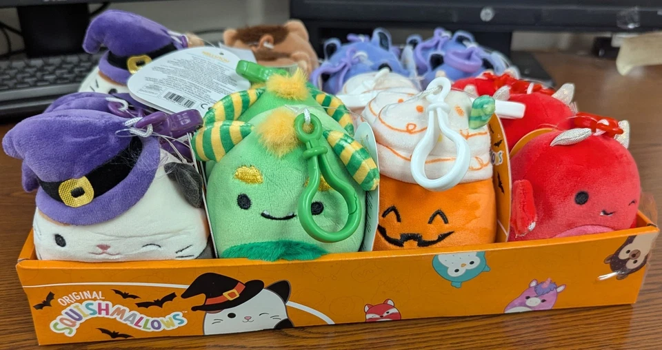 LOTE DE 24 - SQUISHMALLOWS ORIGINALES CLIPS TEMÁTICOS HALLOWEEN EN EXHIBICIÓN Foto 3 de 3